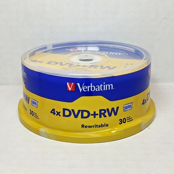 Verbatim Americas 4x Speed DVD+RW Rewritable 1000x, 30 Pack 4.7 GB 120 Min SERL - Picture 9 of 12